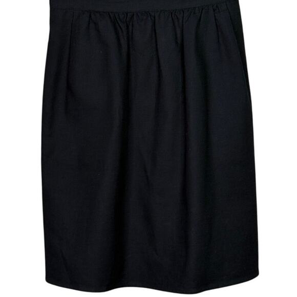 J.Crew Scalloped Neckline Spaghetti Strap Mini Dress Lined Pockets ZipUp 4 Black - Picture 3 of 15